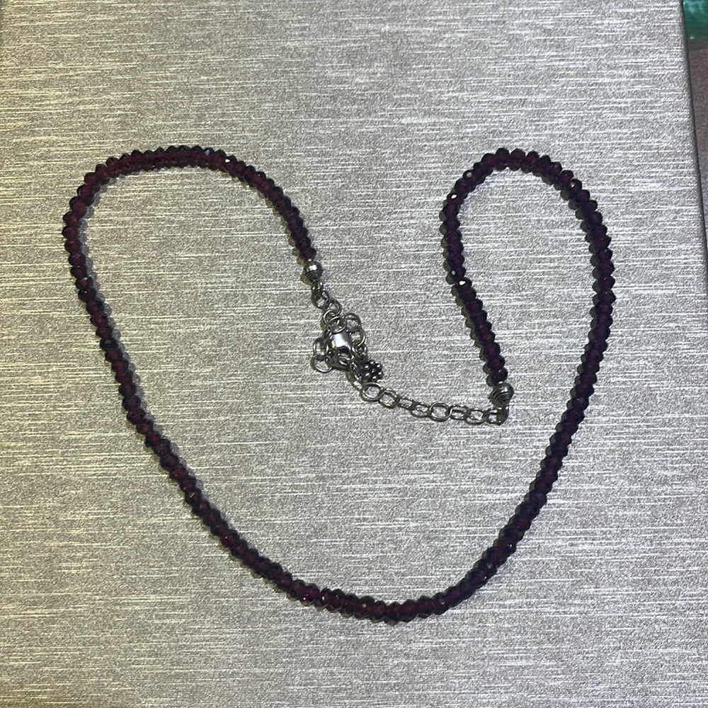 Silver and garnet dead necklace